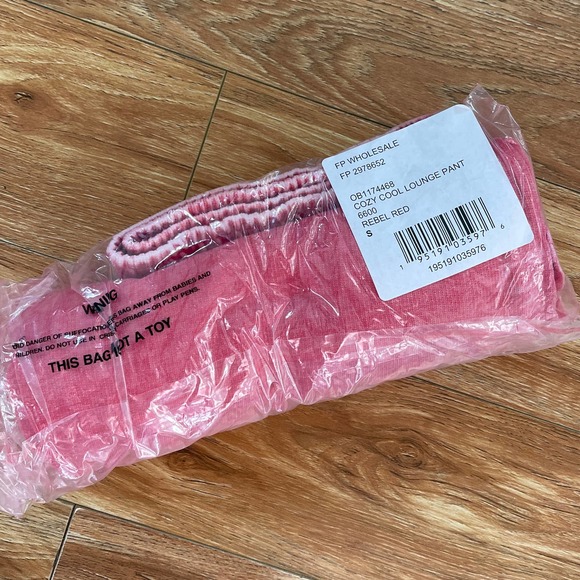 Free People Cozy Cool Lounge Pant S Red - Picture 5 of 5